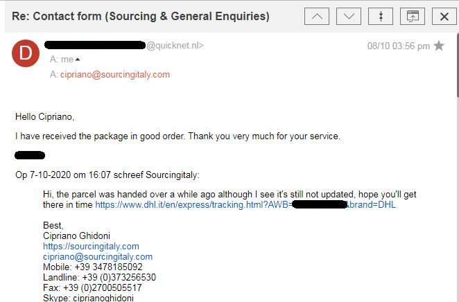 Shipping Italian Address 259